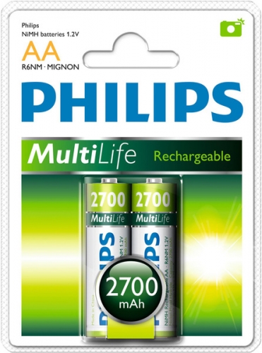 PHILIPS MultiLife Ni-MH R6 (2700mAh) 2шт.