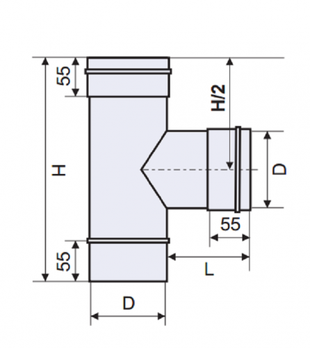 Тройник 87 градусов (толщина - 0,6 мм., диаметр - 110 мм.)