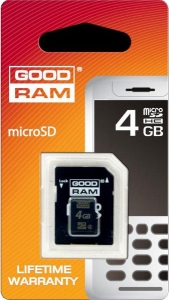 GOODRAM microSDHC 4GB Class 4 + adapter