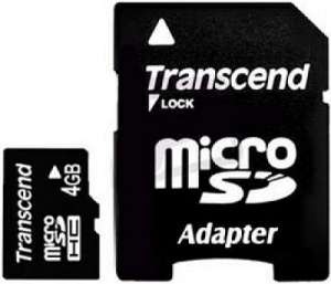 TRANSCEND microSDHC 4 GB Class 4 с SD адаптером