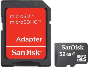 SANDISK microSDHC 32GB Class 4 + SD адаптер