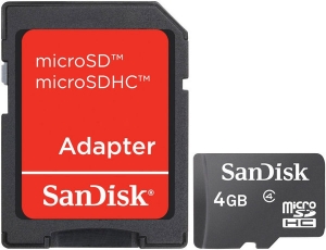 SANDISK microSDHC 4GB Class 4 + SD адаптер