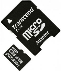 TRANSCEND microSDHC 8 GB Class 4 с SD адаптером