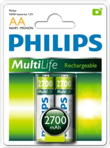 PHILIPS MultiLife Ni-MH R6 (2700mAh) 2шт.