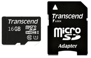 TRANSCEND microSDHC 16GB Class 10 UHS-I PremiumX300 с адаптером