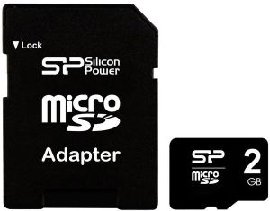 SILICON POWER microSD 2 GB card + адаптер