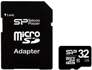 SILICON POWER microSDHC 32 GB card Class 10 + адаптер