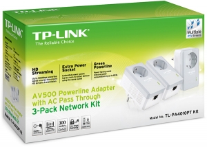 TP-Link TL-PA4010PTKIT Комплект 3 сетевых Eth. адаптеров с розеткой