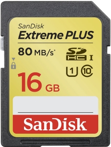 SANDISK SDHC 16GB Extreme Plus Class 10 UHS 80MB/s
