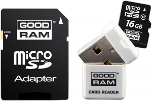 GOODRAM microSDHC 16GB Class 10 3 в 1