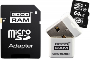 GOODRAM microSDHC 64GB Class 10 3 в 1