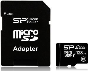 SILICON POWER microSDXC 128 GB Class 10 UHS-I Elite + адаптер