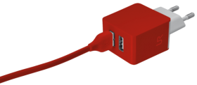 Сетевая зарядка URBAN REVOLT DUAL SMART WALL CHARGER (Красный)