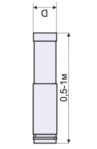 Труба-удлинитель (длина - 0,5-1 м., толщина - 0,8 мм., диаметр - 180 мм.)